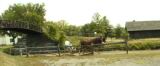 Erie Canal Village; Horses pulling the canal boat